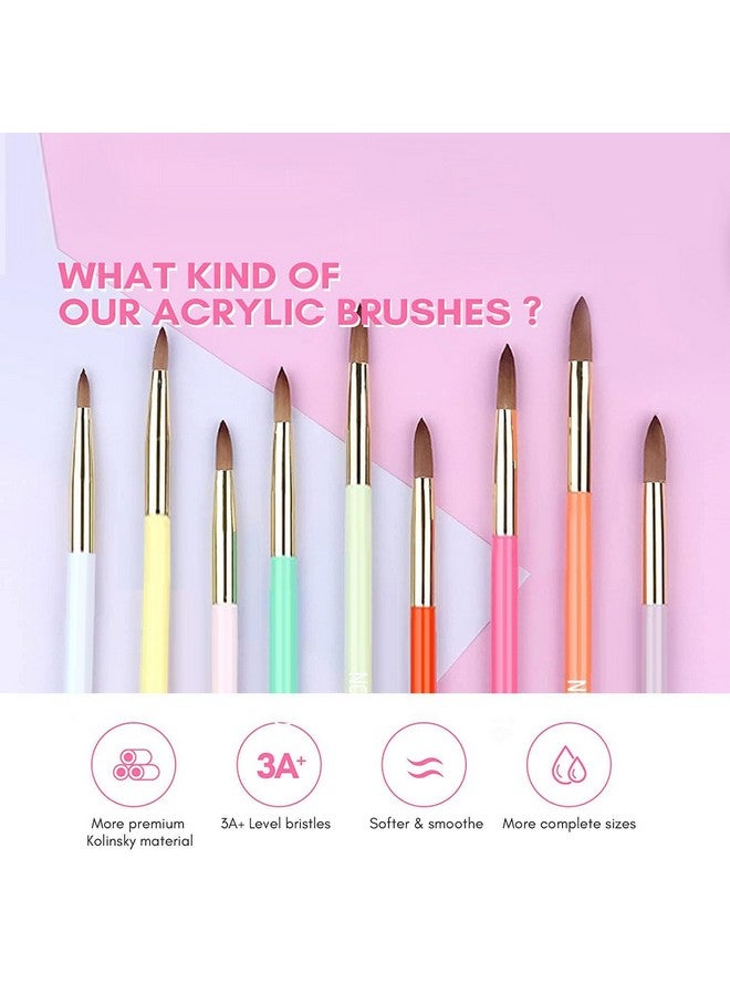 MAGIC ARMOR MAGIC ARMOR 9PCS Acrylic Nail Brush Set,Nail Art Brushes Set Nail Art Design Pen Painting Tools Fingernail Brush for Acrylic Powder Application Nail Extension 3D Carving Size 4/6/8/10/12/14/16/18/20 - Image 5