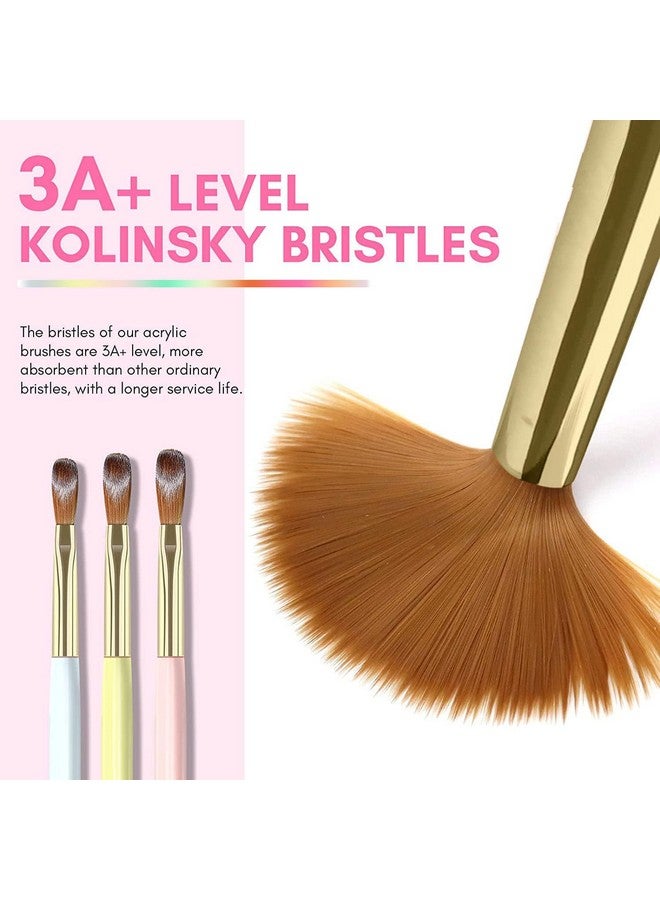 MAGIC ARMOR MAGIC ARMOR 9PCS Acrylic Nail Brush Set,Nail Art Brushes Set Nail Art Design Pen Painting Tools Fingernail Brush for Acrylic Powder Application Nail Extension 3D Carving Size 4/6/8/10/12/14/16/18/20 - Image 3