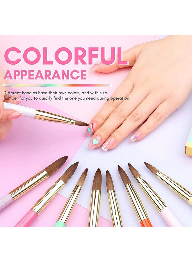 MAGIC ARMOR MAGIC ARMOR 9PCS Acrylic Nail Brush Set,Nail Art Brushes Set Nail Art Design Pen Painting Tools Fingernail Brush for Acrylic Powder Application Nail Extension 3D Carving Size 4/6/8/10/12/14/16/18/20 - Image 2