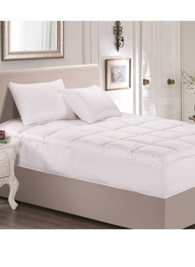 SMART HOME Luxury Mattress Topper, Hotel Mattress Topper Height 200x200X14 cm Made of 100% Super Soft Microfiber  - Image 5