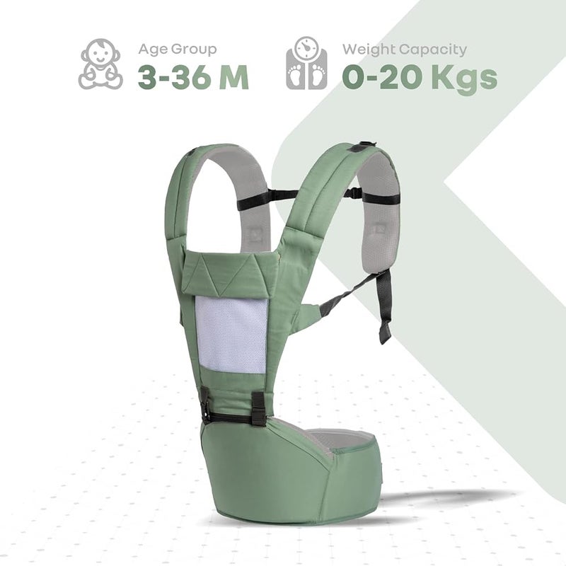R for Rabbit Upsy Daisy Baby Carrier Kangaroo Bag, Ergonomic Baby Carry Bag, Adjustable Hip Seat Belt, Stylish belt for mothers, Carrier with 4 in 1 carry Position for 3 to 24 months Kids, Max - Image 4