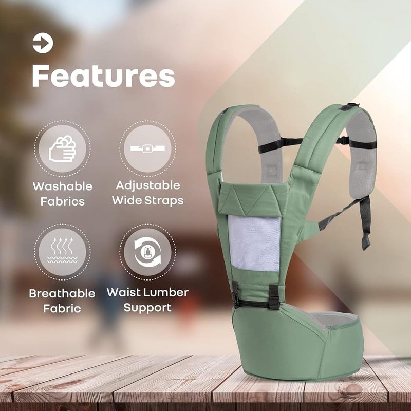 R for Rabbit Upsy Daisy Baby Carrier Kangaroo Bag, Ergonomic Baby Carry Bag, Adjustable Hip Seat Belt, Stylish belt for mothers, Carrier with 4 in 1 carry Position for 3 to 24 months Kids, Max - Image 3