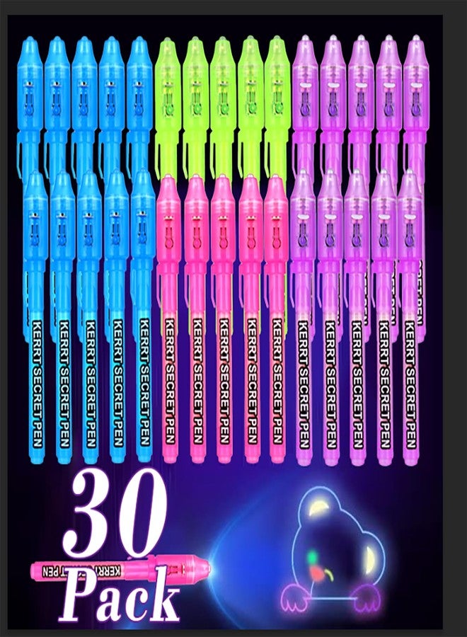 KERRT 30 Pieces Invisible Ink Pen with UV Light Spy Pens Secret Message Pens Magic Invisible Ink Marker Party Favors for Kids - Image 1