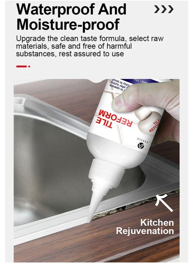 ASHILE White Grout Tiling Tile Repair Tile Gap Refill Agent Tile Reform Coating Mold Cleaner Tile Sealer Repair Glue 150ML - Image 3