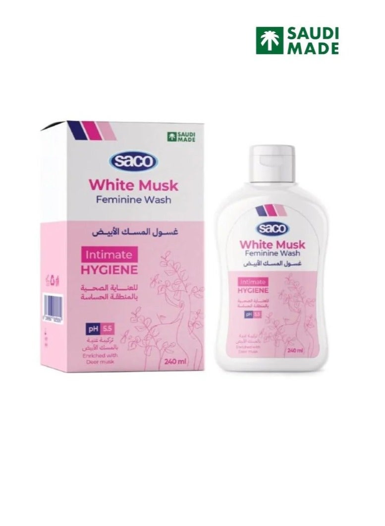 ساكو غسول المسك الأبيض للعناية بالمناطق الحساسة 240 مللي من SACO