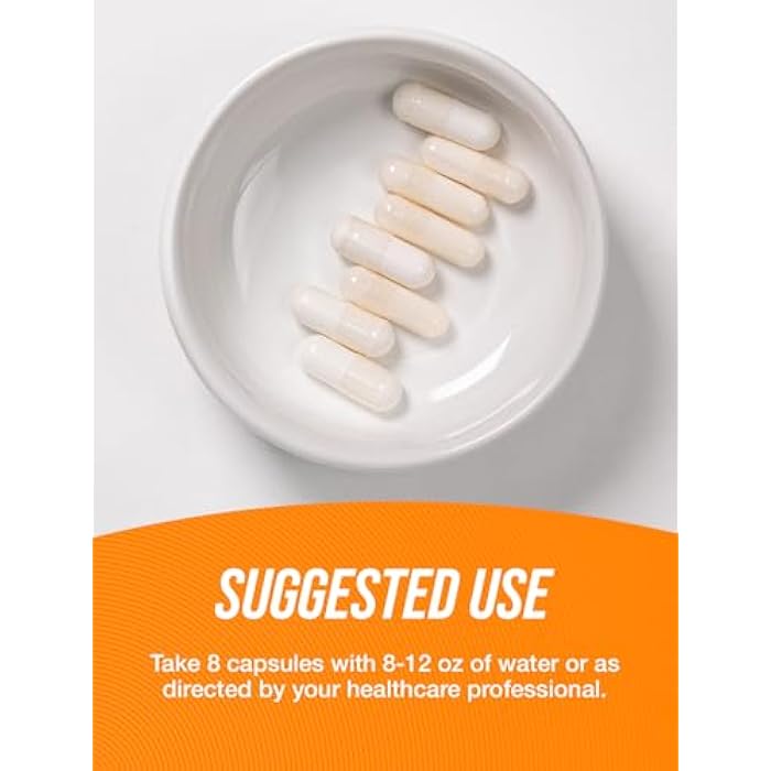 BulkSupplements.com L-Citrulline Malate Capsules - as L-Citrulline Malate 2:1, Nitric Oxide Supplement - Gluten Free, 8 Capsules per Serving (3000mg), 240 Count (Pack of 1) - Image 4