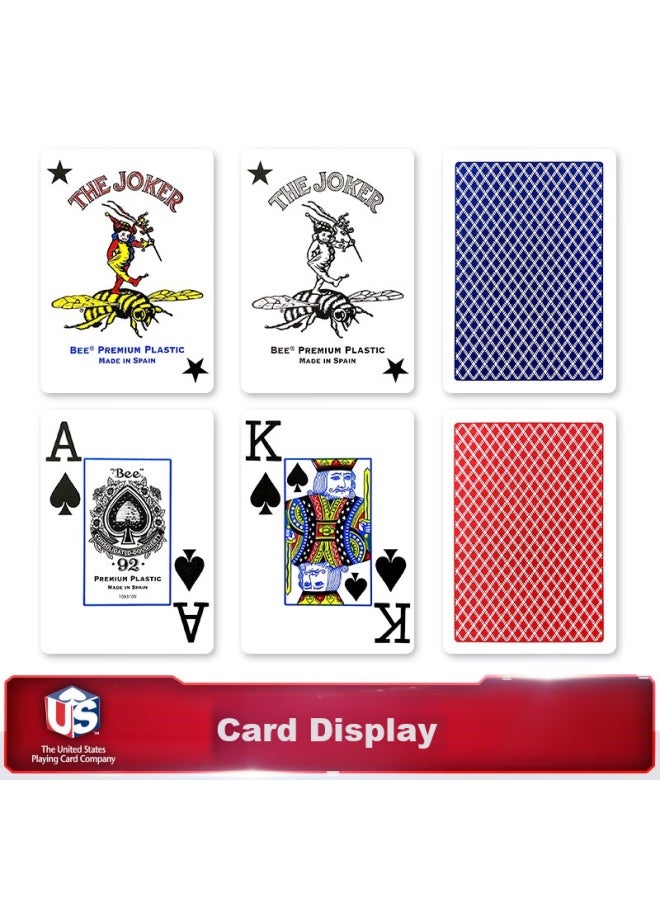 Bee Bee Entertainment-specific Playing Cards, Plastic Texas Hold'em Large-character Wide Cards, Waterproof And Durable, Imported, Red - Image 4