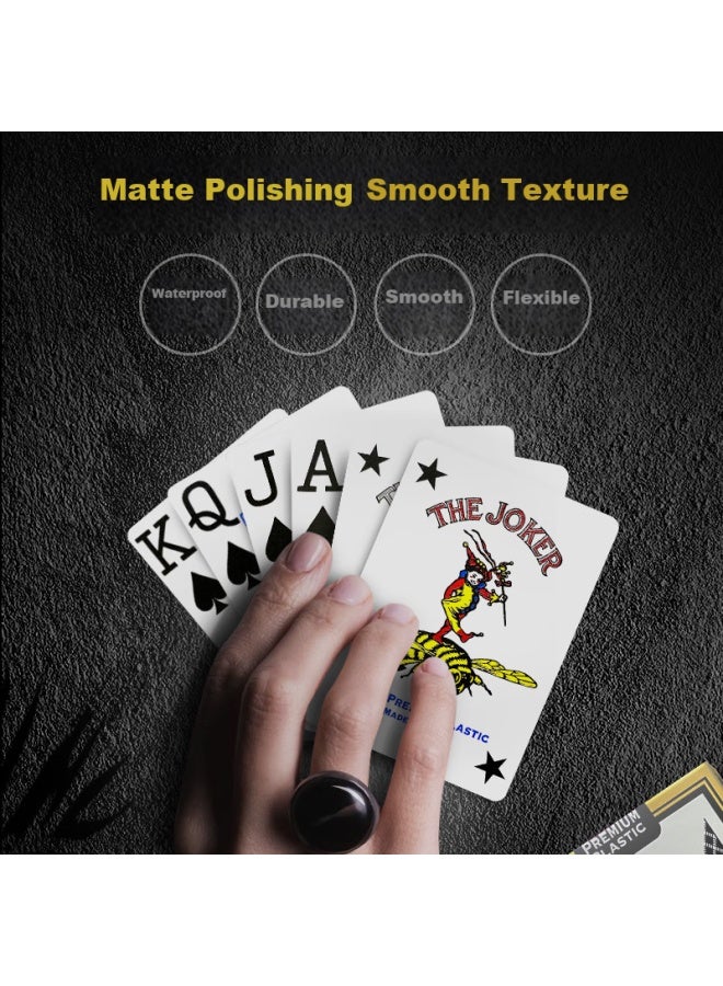 Bee Bee Entertainment-specific Playing Cards, Plastic Texas Hold'em Large-character Wide Cards, Waterproof And Durable, Imported, Red - Image 3