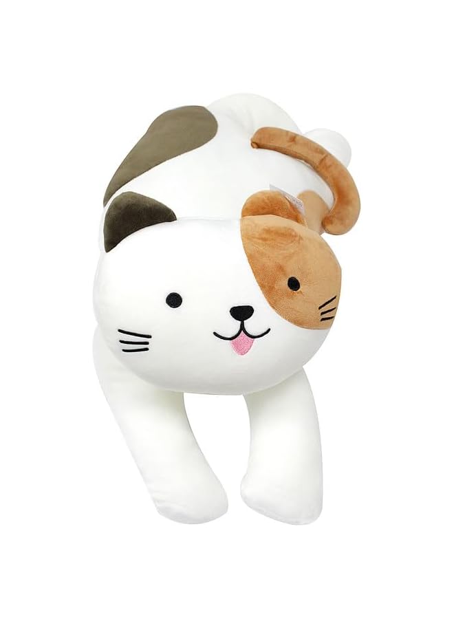 The Bros Eng Hug Pillows -Lying Down Type - Calico Cat - White Brown - Image 2