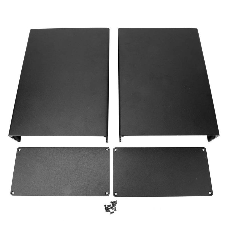 Aluminum Cooling Case Enclosure, Split Type, 80x160x220mm, Sand Black - Fast Heat Dissipation, Matte Anodized Finish, DIY Electronics Protection - Image 1