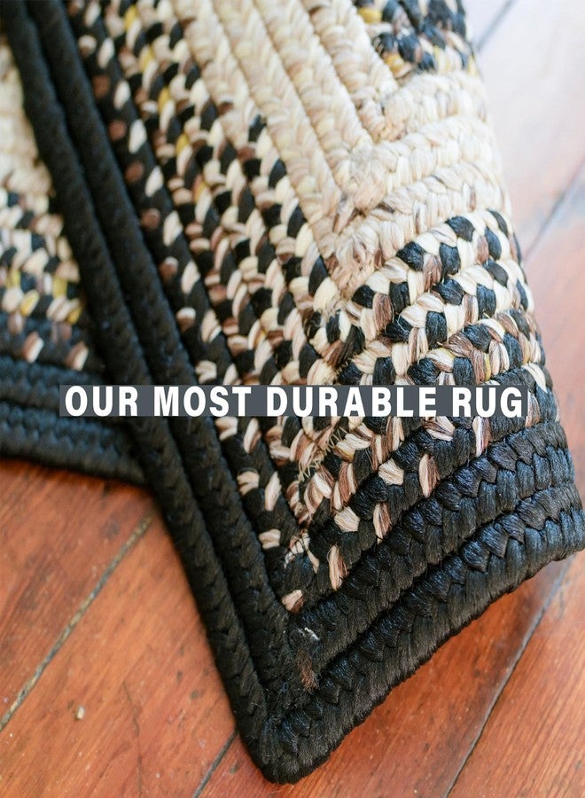 Homespice Black Mist Braided Oval Rug 20"x30" - Black and Tan, Indoor Outdoor Washable - Country Rustic Decor for Kitchens and Entryways - Beautiful, Durable, Reversible, Pet Friendly and Soft - Image 2