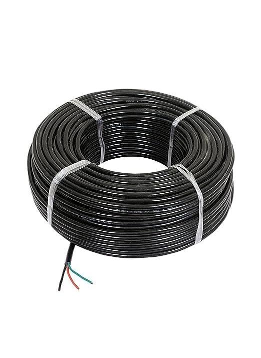 JES JES Eco Series Copper 3 Core Flat Cable for Submersible Pumps and Motors15 Sq 60 Meter Black Color  - Image 1
