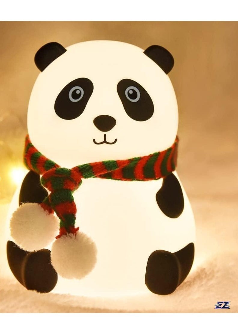 ELTRAZONE Night Lamp, Panda Lamp, Panda LED Light Lamp, Panda Touch Silicone Lamp, 7 Colour Changing Light for Kids Bedroom, USB Rechargeable (Panda Light), Multi - Image 1