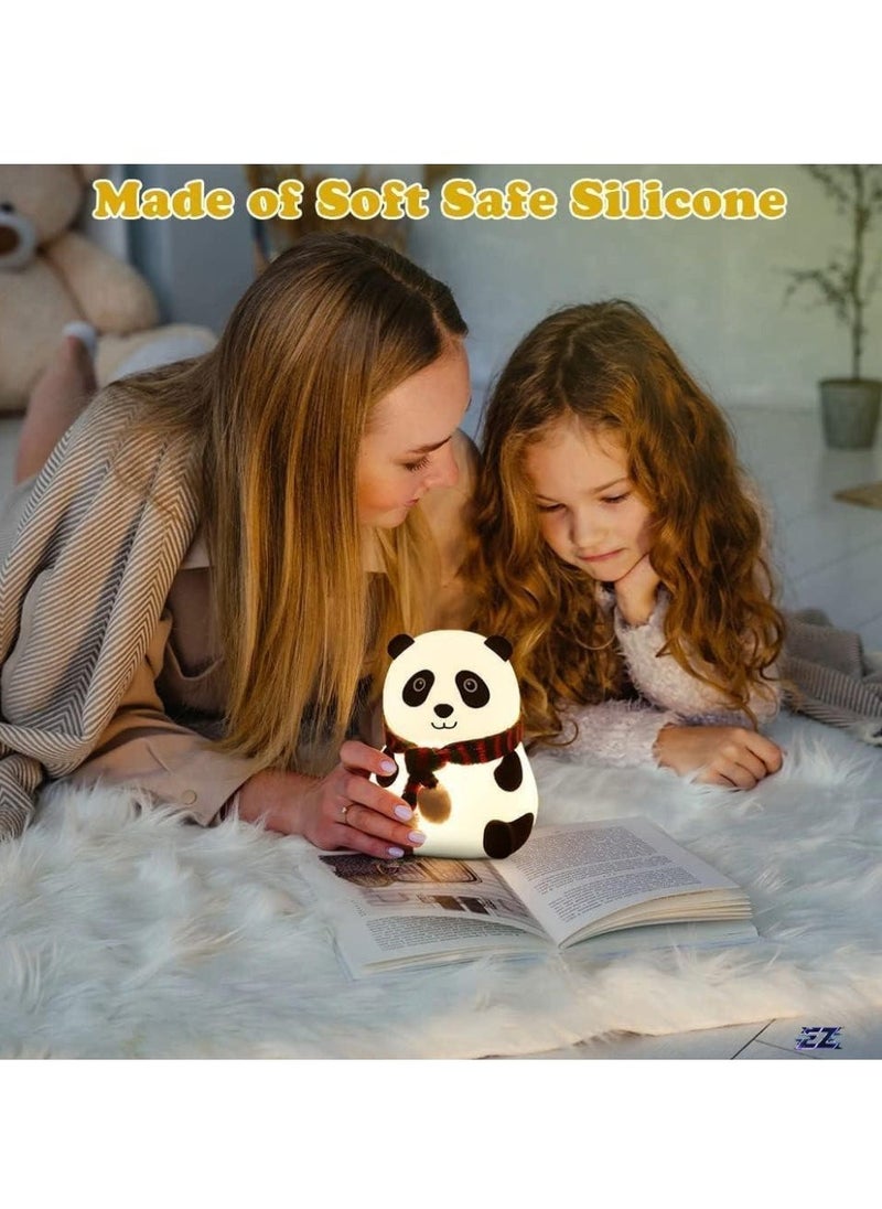 ELTRAZONE Night Lamp, Panda Lamp, Panda LED Light Lamp, Panda Touch Silicone Lamp, 7 Colour Changing Light for Kids Bedroom, USB Rechargeable (Panda Light), Multi - Image 2