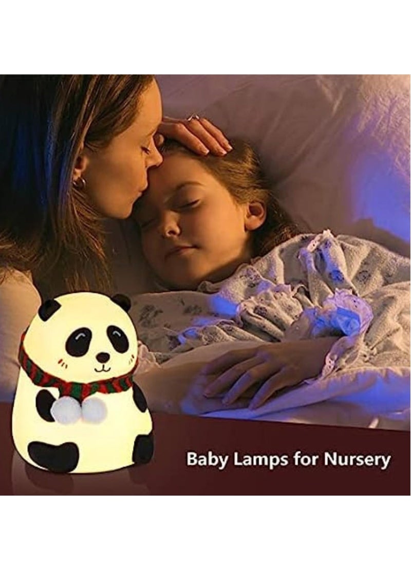ELTRAZONE Night Lamp, Panda Lamp, Panda LED Light Lamp, Panda Touch Silicone Lamp, 7 Colour Changing Light for Kids Bedroom, USB Rechargeable (Panda Light), Multi - Image 5
