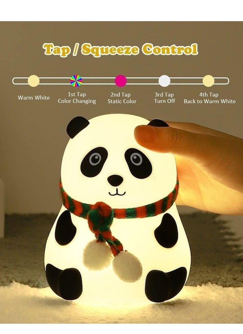 ELTRAZONE Night Lamp, Panda Lamp, Panda LED Light Lamp, Panda Touch Silicone Lamp, 7 Colour Changing Light for Kids Bedroom, USB Rechargeable (Panda Light), Multi - Image 3