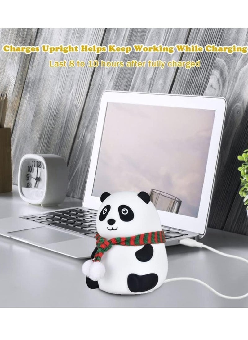 ELTRAZONE Night Lamp, Panda Lamp, Panda LED Light Lamp, Panda Touch Silicone Lamp, 7 Colour Changing Light for Kids Bedroom, USB Rechargeable (Panda Light), Multi - Image 4