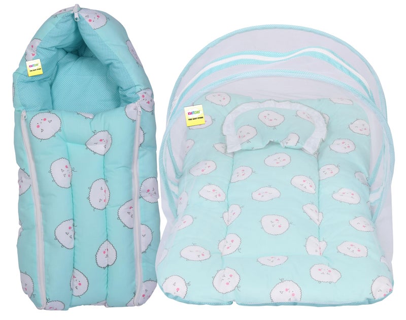 Kwitchy Baby Bed New Born Baby Bedding Set | Mattress | Mosquito Net | Carry | Cotton | Infants Beds | Products All | Gift Pack (0-6 Months) - Image 1