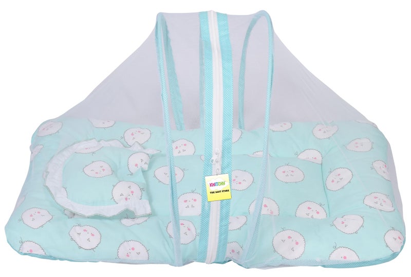 Kwitchy Baby Bed New Born Baby Bedding Set | Mattress | Mosquito Net | Carry | Cotton | Infants Beds | Products All | Gift Pack (0-6 Months) - Image 3