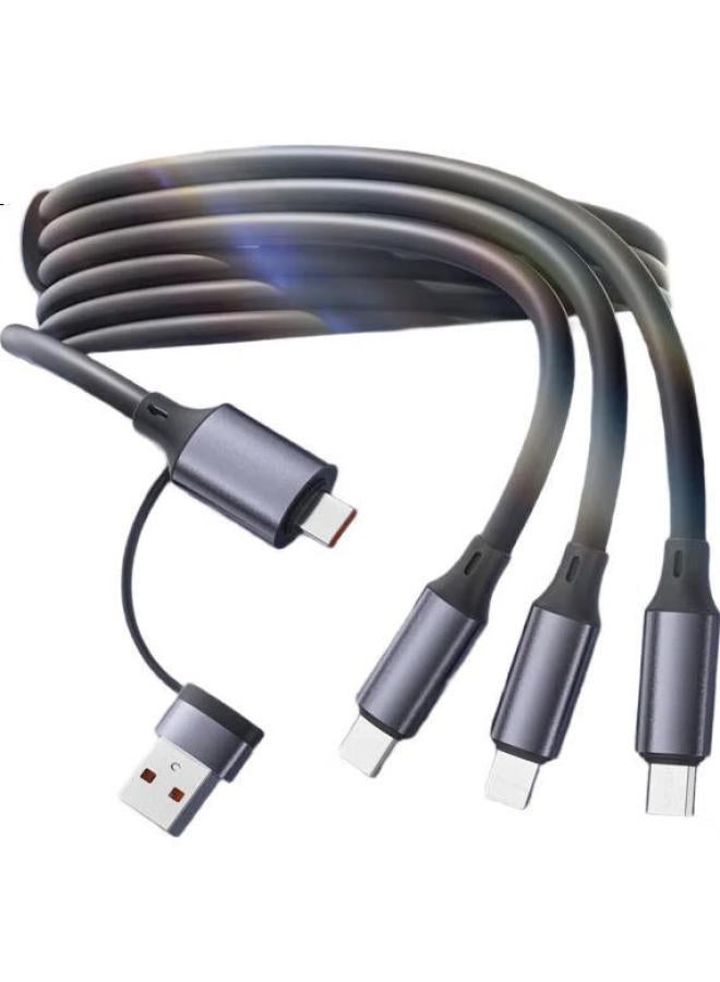 Zitai 5-In-1 Super Fast Charging Cable 66W For Apple Iphone 16/15/13/Huawei/Xiaomi Phones 1.2M Liquid Blue - Image 2