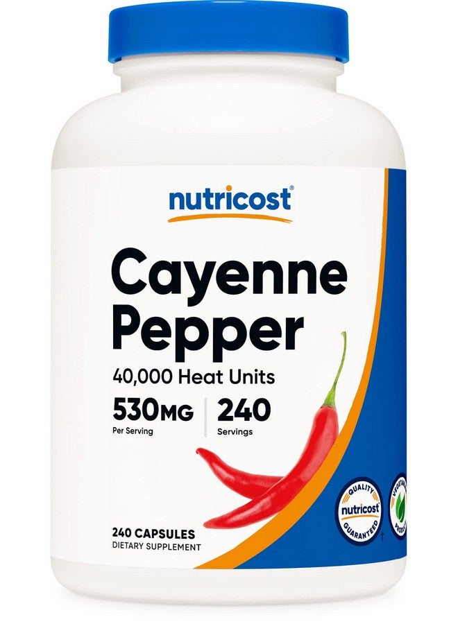 Nutricost Cayenne Pepper 530Mg 240 Capsules 40 000 Heat Units Gluten Free Non Gmo - Image 1