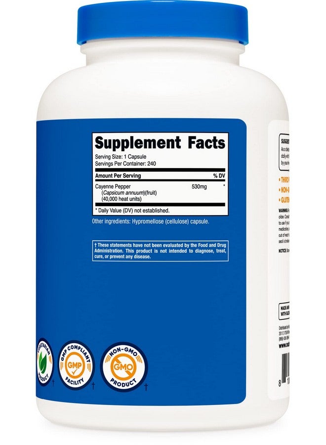 Nutricost Cayenne Pepper 530Mg 240 Capsules 40 000 Heat Units Gluten Free Non Gmo - Image 5