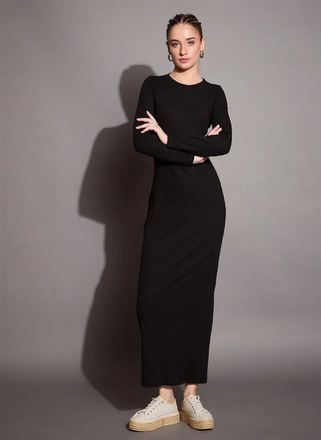 ساسافراس فستان ماكسي ضيق أسود للنساء