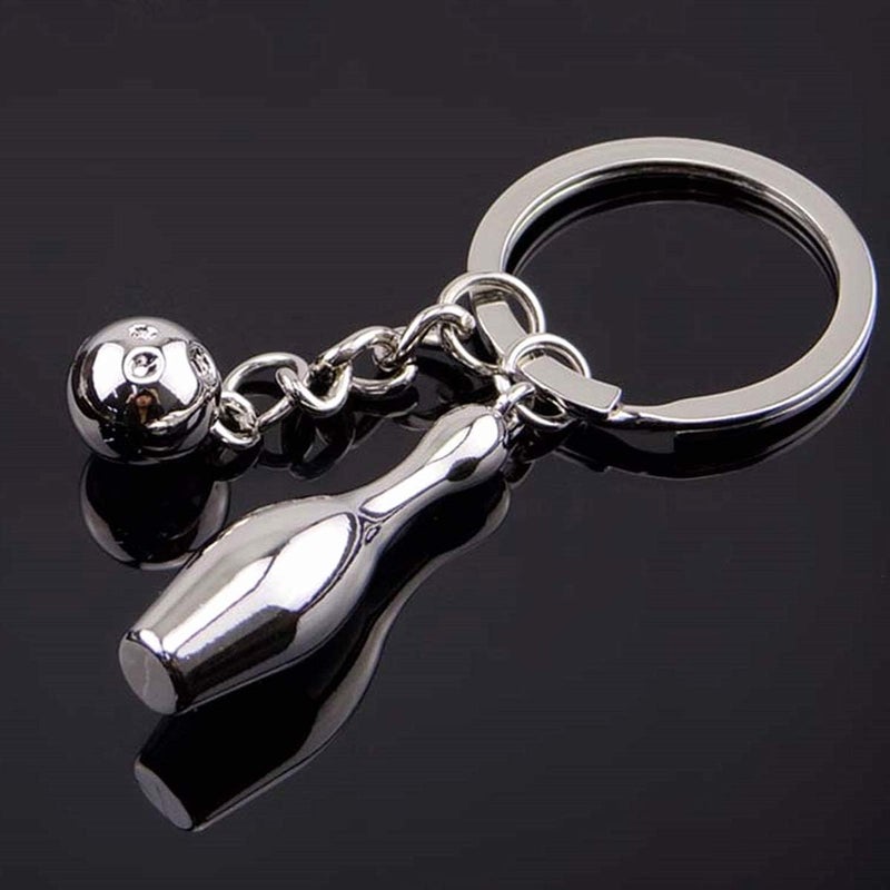 COSTOYFUN Mini Cute Soccer Keychain Bowling Tennis Baseball Keychain for Men Women Boys Girls Gift, Bowling, One size - Image 2