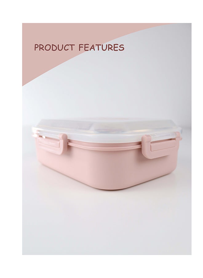 توشيونيكس صندوق غداء من الفولاذ المقاوم للصدأ بثلاثة أقسام وملعقة - حاوية طعام مانعة للتسرب - صينية قابلة للإزالة - آمنة للاستخدام في الميكروويف - خالية من مادة BPA - آمنة للاستخدام في غسالة الأطباق - آمنة للاستخدام في الفريزر - مثالية للمكتب والمدرسة والسفر وصالة الألعاب الرياضية - سعة 1.4 لتر - Image 4