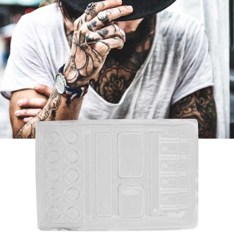 Disposable Tattoo Tray: 5 Needle Slots 10 Pigment Slots Multi-functional - Safe Sanitary Non-toxic Tattoo Accessory for Tattoo Artists

```：，：
1. Disposable Tattoo Tray、Tattoo Accessory，；
2. 5 Needle - Image 4