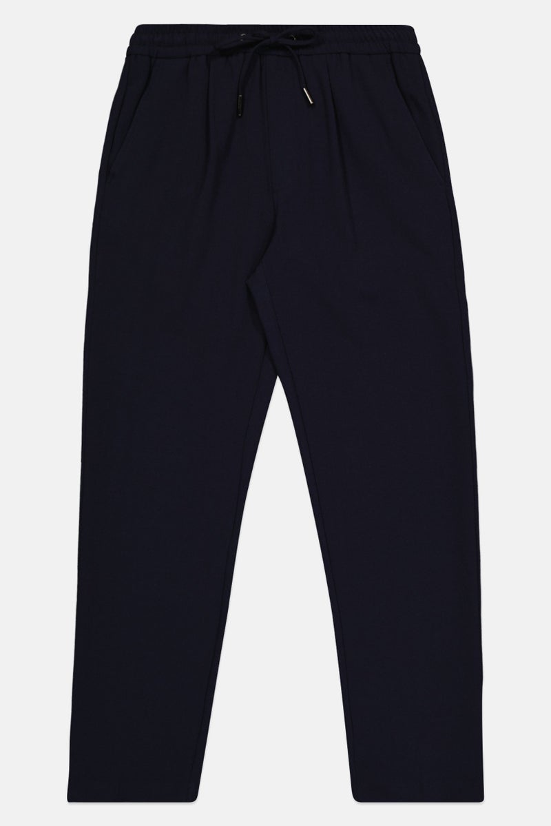 Celio Men Regular Fit Solid Straight Leg Pants, Navy - Image 2