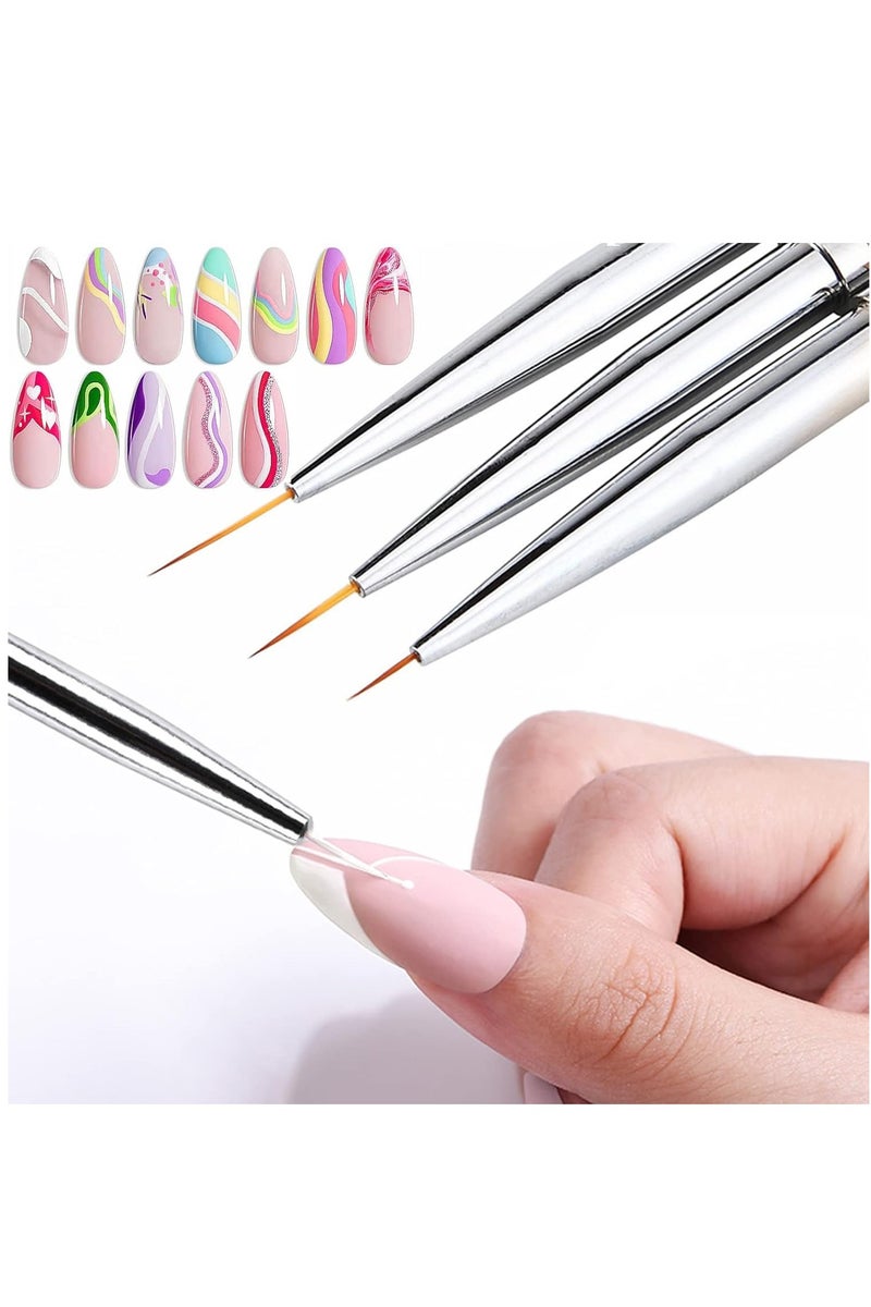 A set of 3 pieces of nail art and design brushes - Image 2