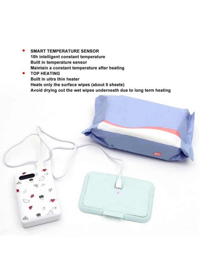 Betued Wipes Dispenser, Portable Baby Wipe Warmer, Baby Wet Wipes Dispenser, Heating Constant Temperature USB Wipe Warm Dispenser Light or Home Car Travel Wipe Warmer, Baby Wipe Warmer - Image 2