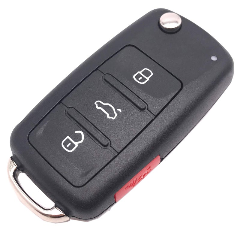Uncut 31 Panic Folding Flip Keyless Entry Remote Car Key Fob Cover Shell Case Fit for VW Volkswagen GTI Jetta Eos Golf 1
