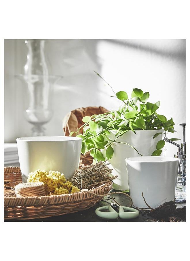 erorex Plant Pot, White, 12 Cm  - Image 4