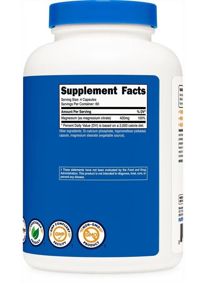 Nutricost, Magnesium Citrate, 240 Capsules (105 mg per Capsule) - Image 3