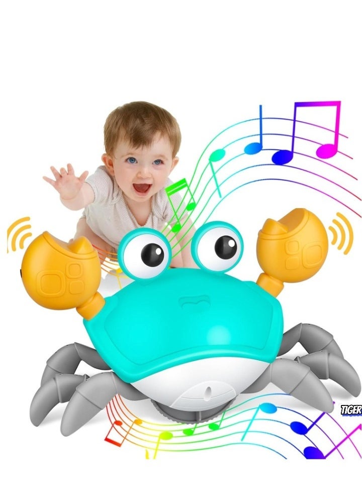 JAJEEK Crawling Crab Baby Toy – Interactive Tummy Time Toy for Babies 3-12 Months – Automatic Obstacle Avoidance with Music & Sounds – Fun Walking Toddler Toy Gift for Birthday & Developmental Play - Image 1