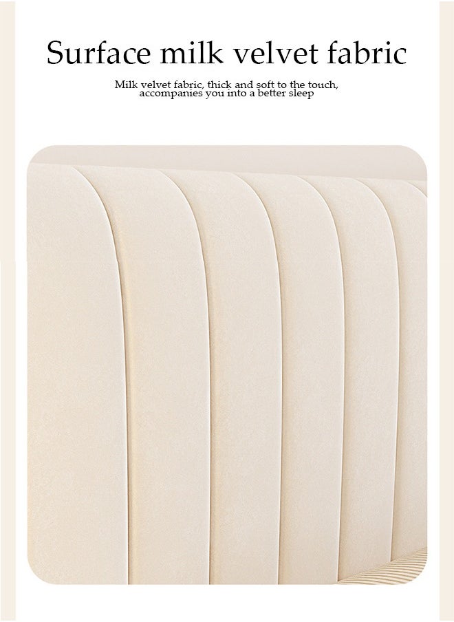 DUNISO Bed headbroad cover，Large size bed headbroad cover ，Anti collision tatami，All inclusive dustproof backrest cover，thickening lattice upholstered，for Bedroom Decor, Washable (Off-white,180cm)  - Image 5