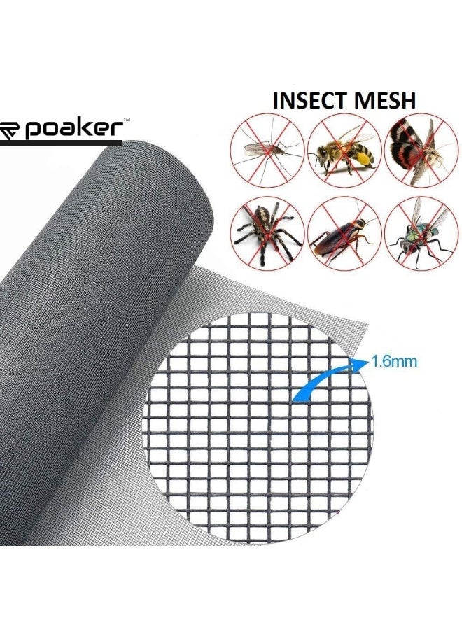 Poaker Custom Fiber Fly Insect Net Anti Mosquito Bug For Windows Doors And Patio Premium Pet Screen Net Barrier Invisible 2.5 Meter 3 Feet - Image 3