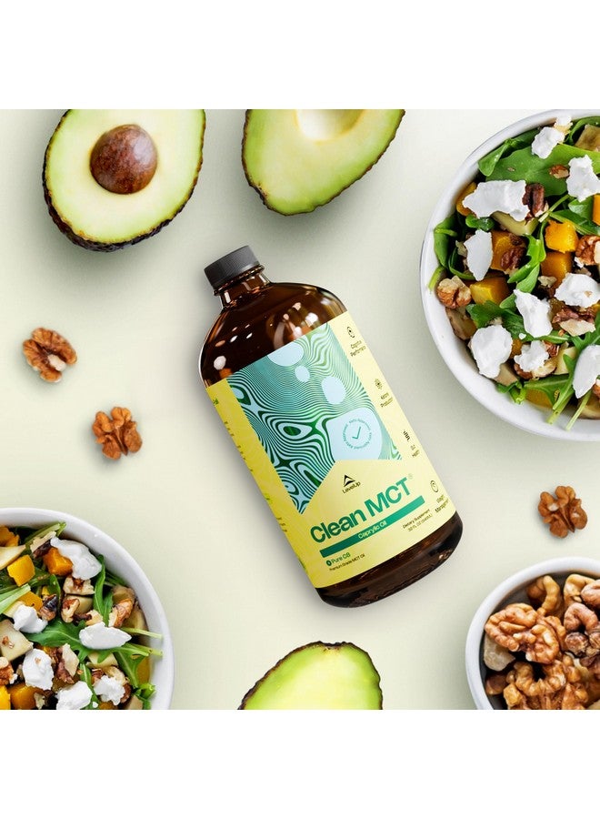 LevelUp Clean MCT Oil - 100% Caprylic C8 for Energy, Focus, Gut Health, Brain Superfuel - Keto Supplement for Ketogenic Coffee and Ketones - Non-GMO (32 oz Glass Bottle) - Image 5