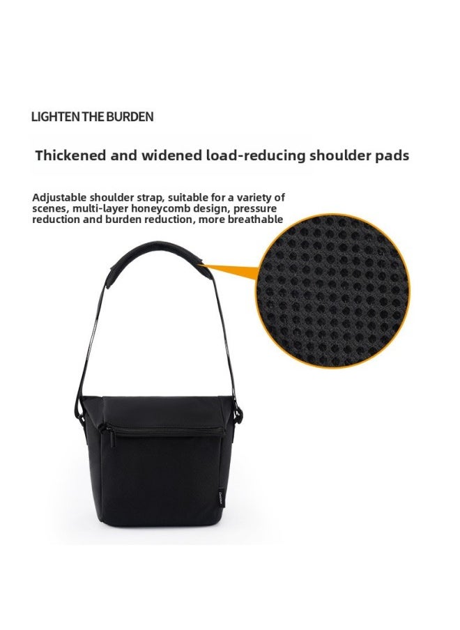 Generic Cwatcun Hong Kong Simple Photo Bag Micro Single SLR Storage Bag Fashion Casual Shoulder Bag For Canon R5-Color:D103 Small Black (mirrorless/slr + Water-repellent Fabric)  - Image 3