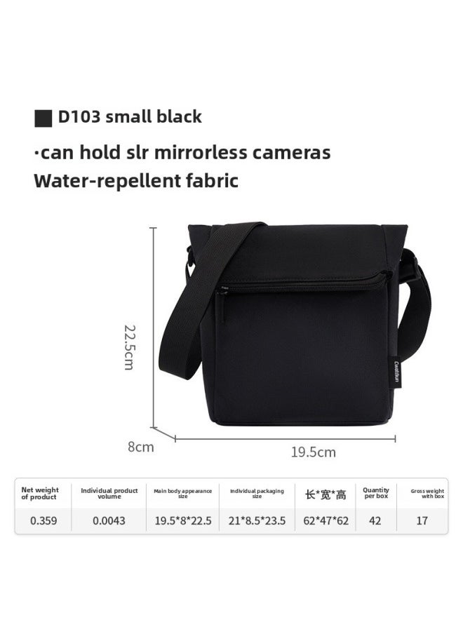 Generic Cwatcun Hong Kong Simple Photo Bag Micro Single SLR Storage Bag Fashion Casual Shoulder Bag For Canon R5-Color:D103 Small Black (mirrorless/slr + Water-repellent Fabric)  - Image 1