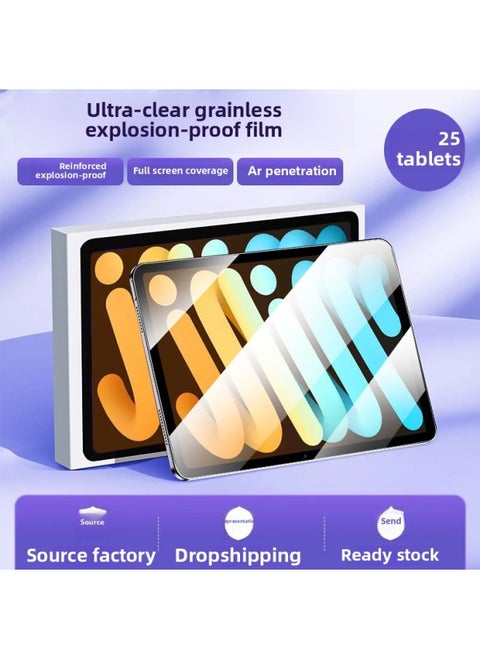 Tempered Film For Apple IPad Mini7 Tablet Protection Ipadpro Full Screen HD Air6 Anti-Fingerprint Drop-Colour:[nude Film] Ultra-clear Model 1 Piece_no Packaging-Size:Applicable To Ipad10 23/22 Models (10.9inch)