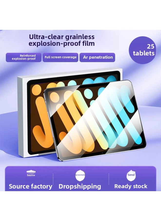 Tempered Film For Apple IPad Mini7 Tablet Protection Ipadpro Full Screen HD Air6 Anti-Fingerprint Drop-Colour:[nude Film] Ultra-clear Model 1 Piece_no Packaging-Size:Applicable To Ipad10 23/22 Models (10.9inch)