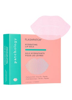 Patchology Patchology FlashPatch Hydrating Lip Mask Gels with Hyaluronic Acid, Green Tea and Peptides for Ultra Hydration & Repair - Best Dry Lip Treatment & Moisturizer for Dry Lips - Day & Night Use (5 Count)  - Image 1