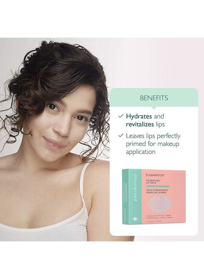 Patchology Patchology FlashPatch Hydrating Lip Mask Gels with Hyaluronic Acid, Green Tea and Peptides for Ultra Hydration & Repair - Best Dry Lip Treatment & Moisturizer for Dry Lips - Day & Night Use (5 Count)  - Image 2