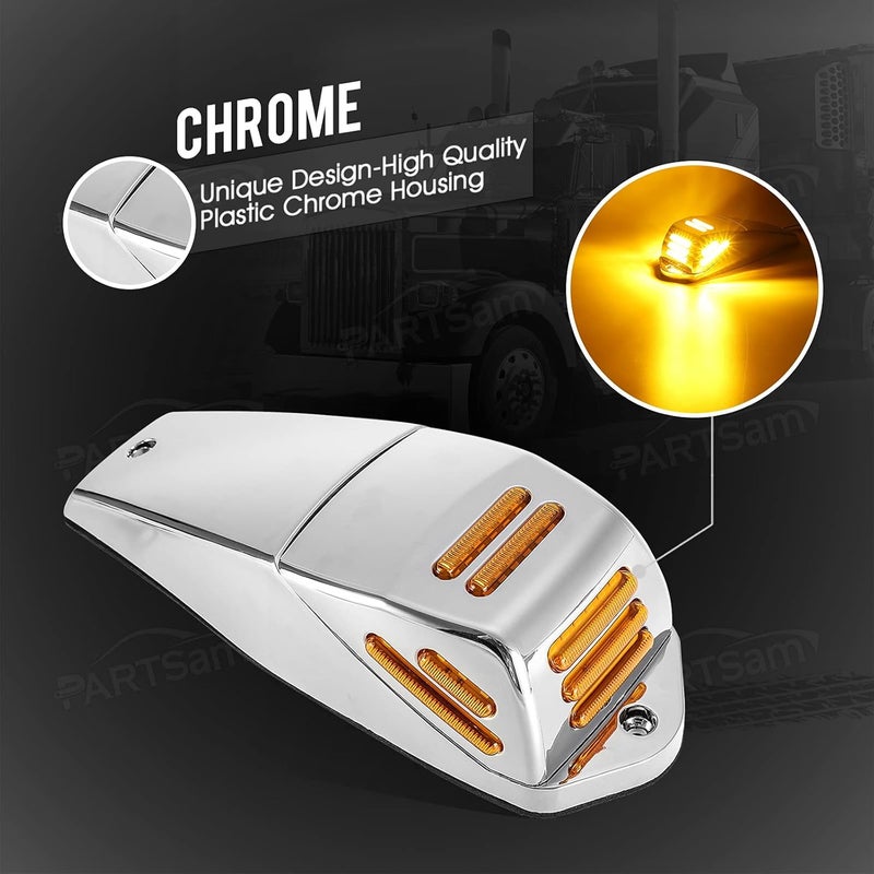 Partsam 5pcs Amber Lens Cab Marker Light Set - Image 3