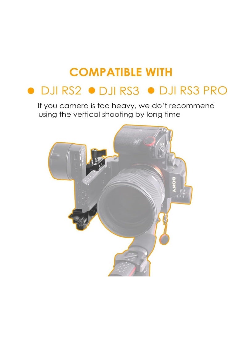RS3 Vertical Camera Mount,Robust Portrait Mounting Solution Compatible with DJI RS 2/RS 3/RS3 PRO for IG YouTube Shorts Tiktok Video Extended Vertical Shooting - Image 2