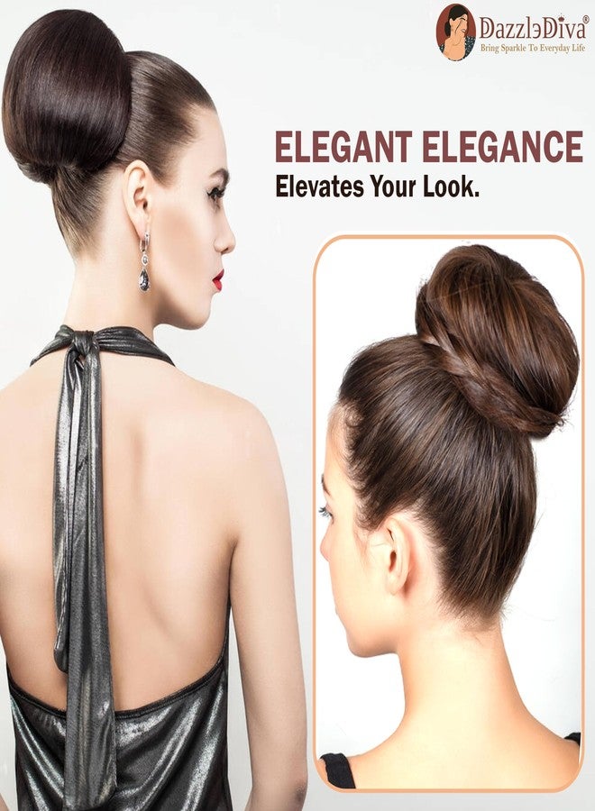 DazzleDiva 2Pc Hair Bun & Puff Maker for Women & Girls Hairstyle Accessories for Buns, Juda, French Twists & Updos - Modern Bun, Hair Bump Up & Puff Clips & Styling Tools 2Pc - Image 5