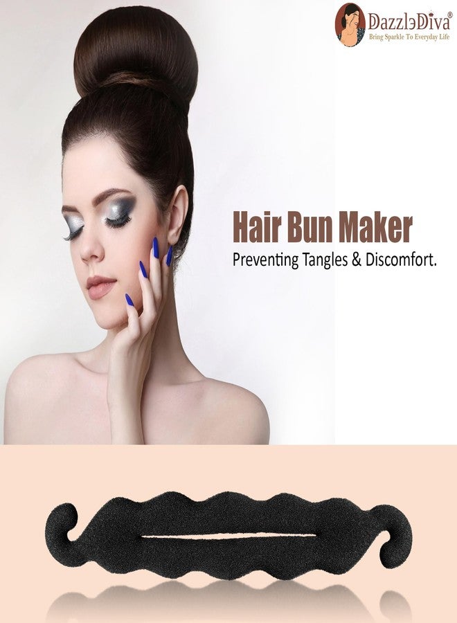 DazzleDiva 2Pc Hair Bun & Puff Maker for Women & Girls Hairstyle Accessories for Buns, Juda, French Twists & Updos - Modern Bun, Hair Bump Up & Puff Clips & Styling Tools 2Pc - Image 4